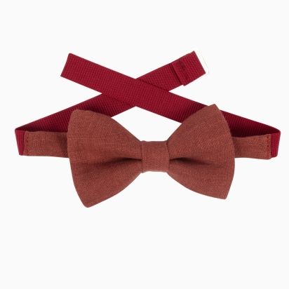 Brick Linen Kid's Bow Tie 2