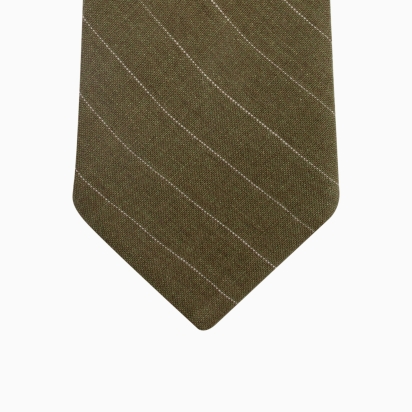 Striped Khaki Linen Tie