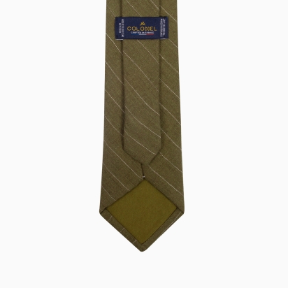 Striped Khaki Linen Tie