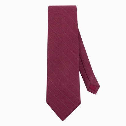 Purple Striped Linen Tie