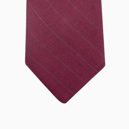 Purple Striped Linen Tie