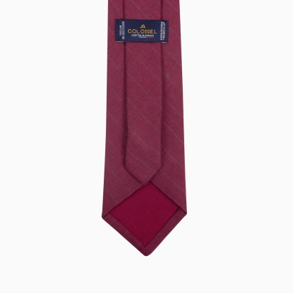 Purple Striped Linen Tie
