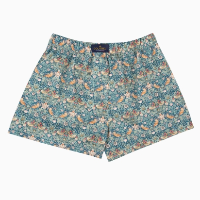 Liberty Emerald Strawberry Thief Boxer Shorts