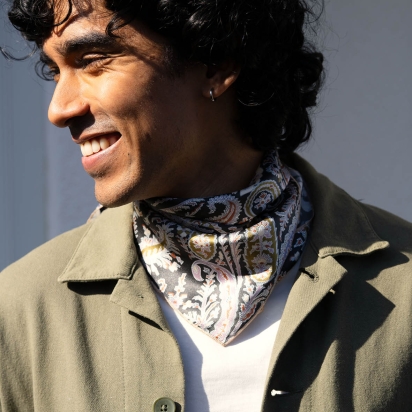 Liberty Felix Silk Square Bronze Green 2