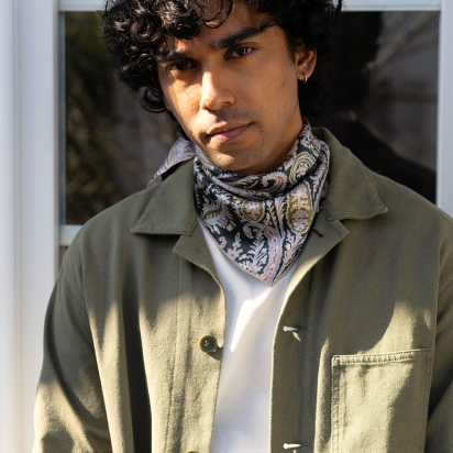 Liberty Felix Silk Square Bronze Green