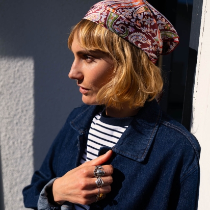 Liberty Vine Red Silk Square Felix