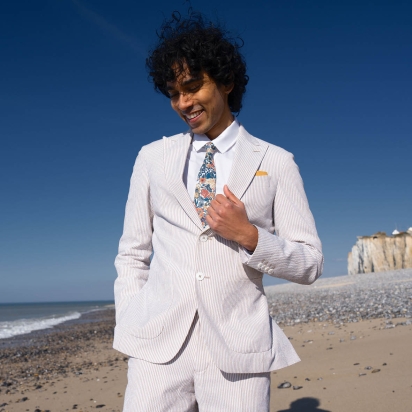 Cravate Liberty Margaret bleu 2