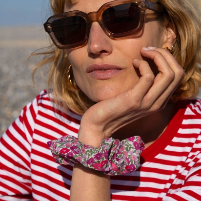 Liberty Grenadine Poppy Scrunchie 2