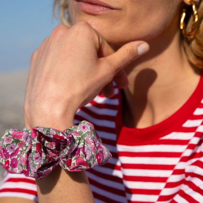 Liberty Grenadine Poppy Scrunchie