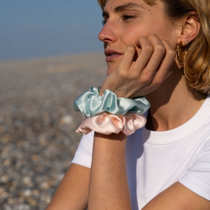 Mint Silk Scrunchie 2