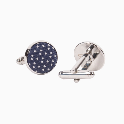 Navy Blue Milano Silk Cufflinks