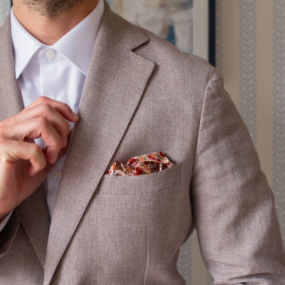 Liberty Squirrel Poppy Pocket Square 2