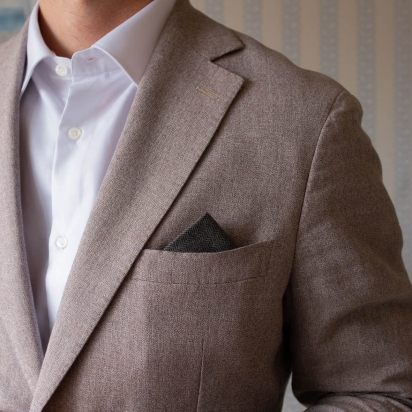 Green Herringbone Pocket Square 2