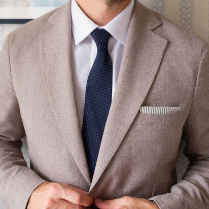 Ink Blue Stripes Seersucker Pocket Square