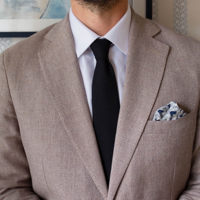 Black Italian Wool Tie