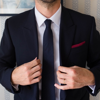 Navy Polka Dots Tie