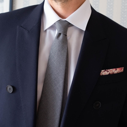 Grey Italian Wool Tie 2