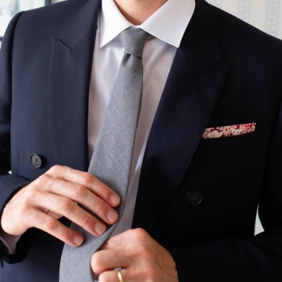 Cravate Laine Italienne gris