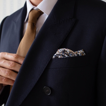 Liberty Blue Sea Salt Pocket Square 2