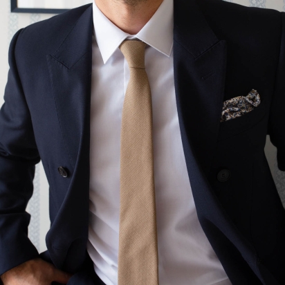 Latte Italian Wool Tie
