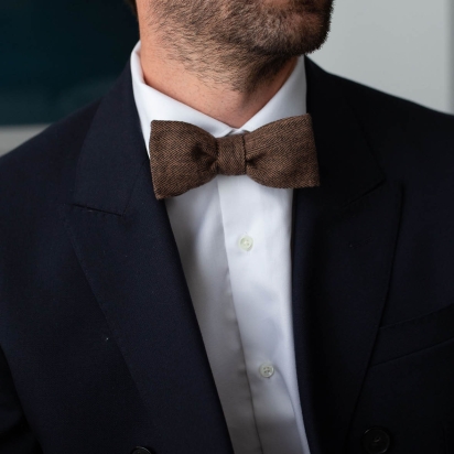 Noeud papillon Herringbone bronze 2