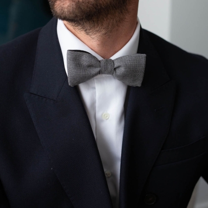 Noeud papillon Laine Italienne gris 2