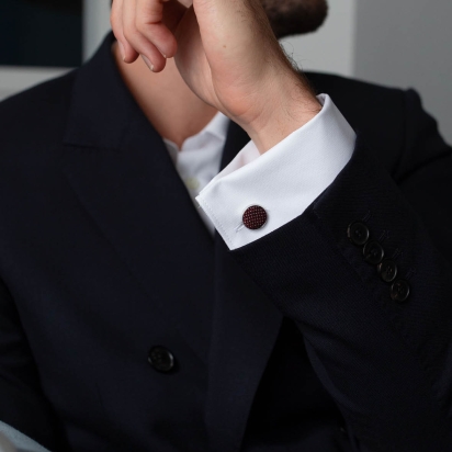 Burgundy Fiorenza Silk cufflinks 2