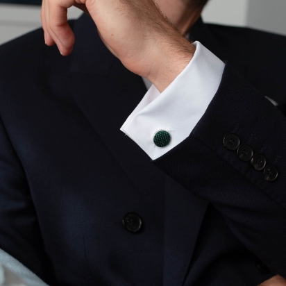 Green Fiorenza Silk cufflinks 2