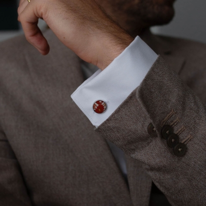 Liberty Squarrel Poppy Cufflinks 2