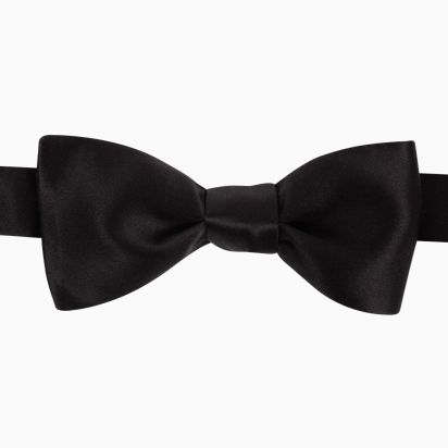 Slim Black Silk Bow Tie