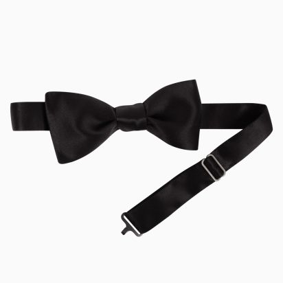 Slim Black Silk Bow Tie 2