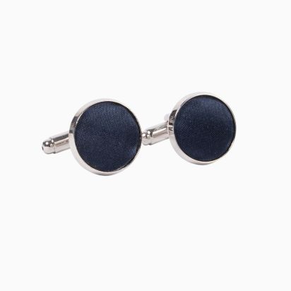 Navy blue Silk Cufflinks 2