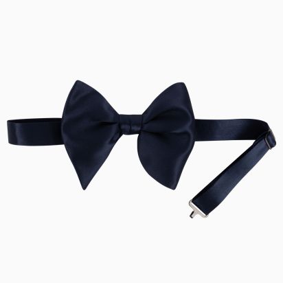 Navy Blue Silk Cocktail Bow Tie