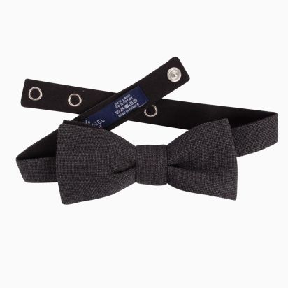 Graphite grey Italian Wool Bow Tie