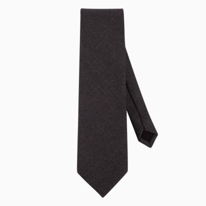Cravate Laine Italienne gris graphite