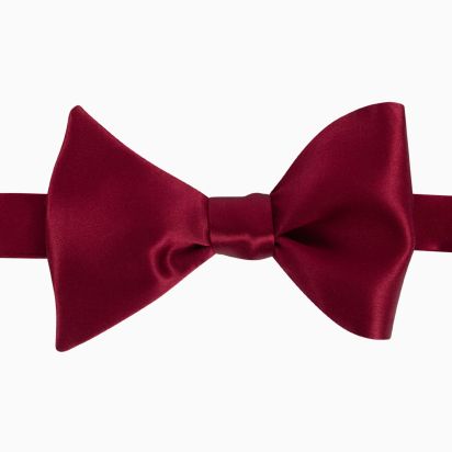 Classic Burgundy Silk Bow Tie