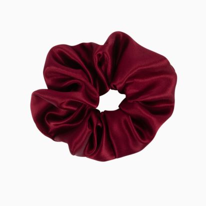 Burgundy Silk Scrunchie