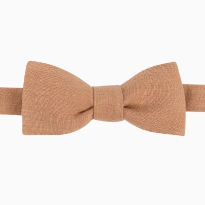 Caramel Linen Bow Tie