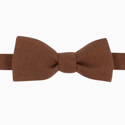 Tobacco Linen Bow Tie