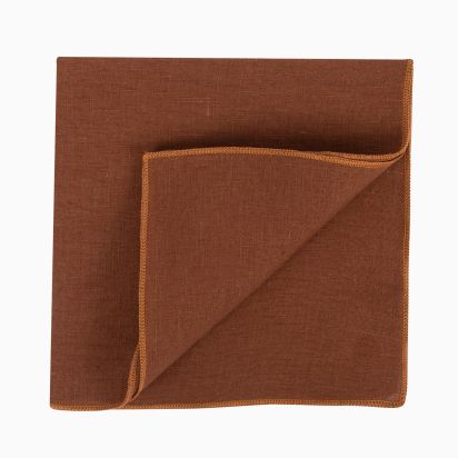 Tobacco Linen Pocket Square