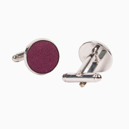 Boutons de manchette Lin aubergine