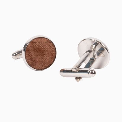 Boutons de manchette Lin tabac