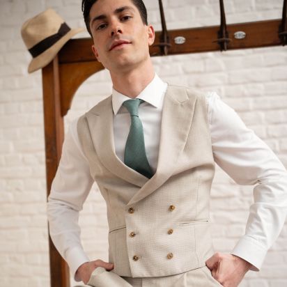 Origano green Italian Wool Tie 2