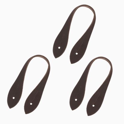 3 Attaches cuir chocolat Bretelles Héritage