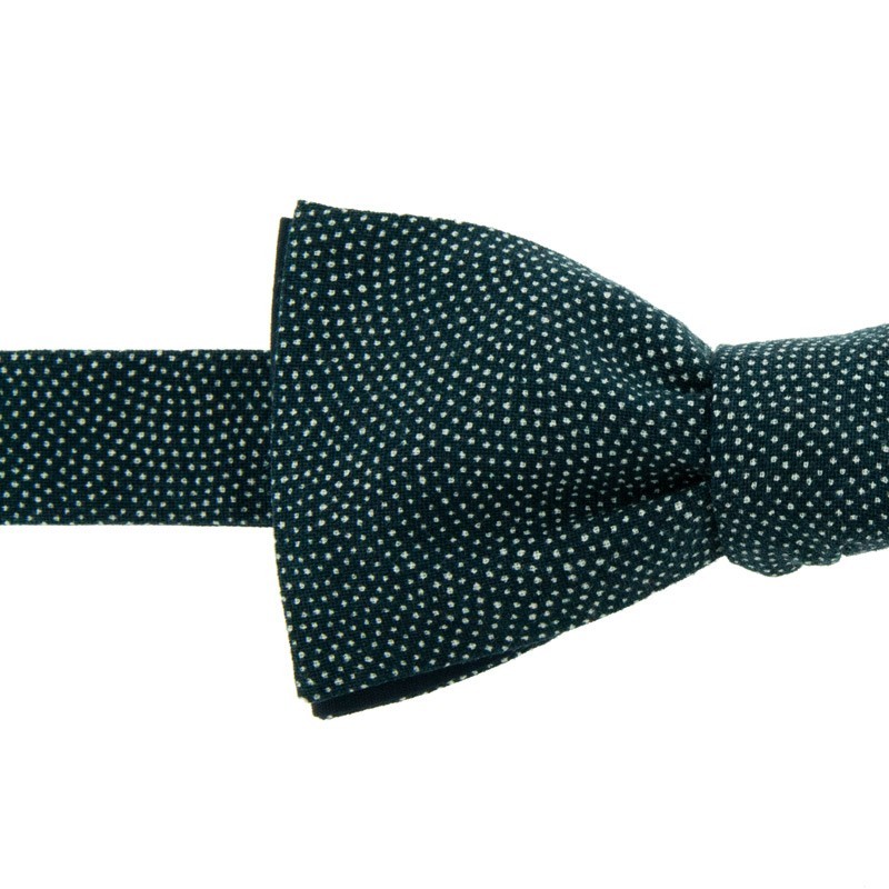 Navy blue Samekomon Japanese bow tie